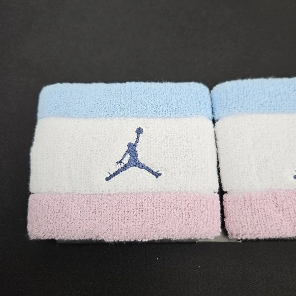 Nike Air Jordan Jumpman Terry Wristbands Pink White Sky Blue OSFM‎ New